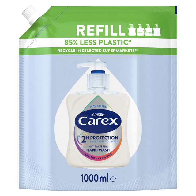 Carex Antibacterial Hand Wash Moisture Refill 1L - Refill Your Dispenser with Nourishing & Moisturizing Liquid Soap