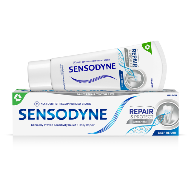 Sensodyne Repair and Protect Whitening Toothpaste for Sensitive Teeth - 75ml Tube for Daily Dental Care