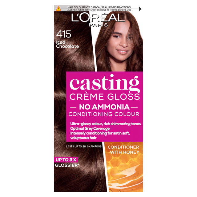 L'Oréal Paris Semi-Permanent Hair Dye: Casting Creme Gloss 415 Iced Brown for a Cool Brunette Shade