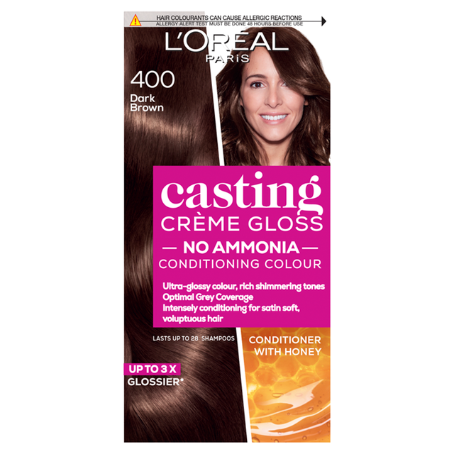 L'Oréal Paris Casting Creme Gloss Semi-Permanent Hair Dye: Gentle, Ammonia-Free Hair Colour in Shade 400 Dark Brown