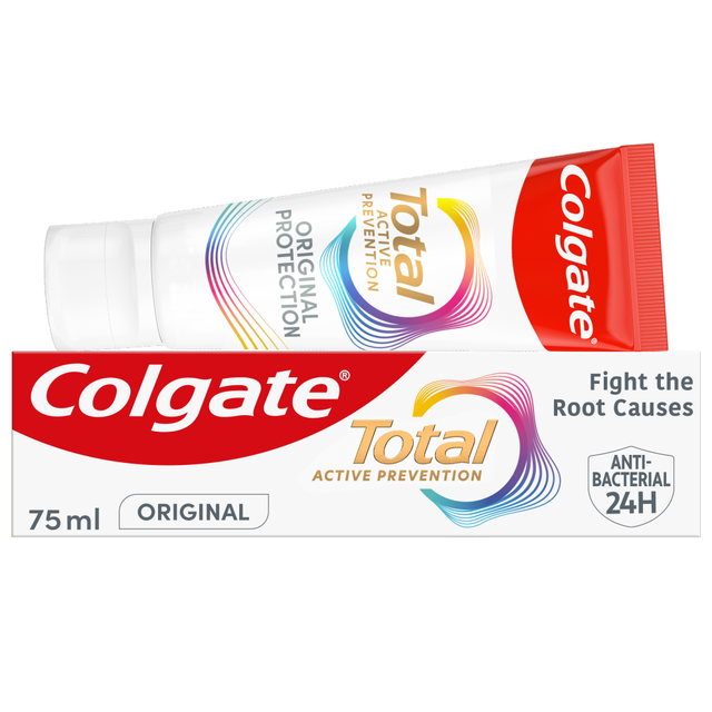 Colgate Total Original Toothpaste 75ml for Complete 12-Hour Protection and Plaque Prevention in Dental Care