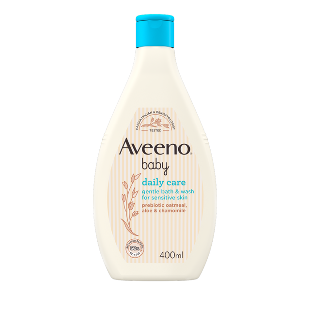 Aveeno Baby Gentle Bath & Wash 400ml, Daily Care Tear-Free & Soap-Free Cleanser for Baby's Sensitive Skin
