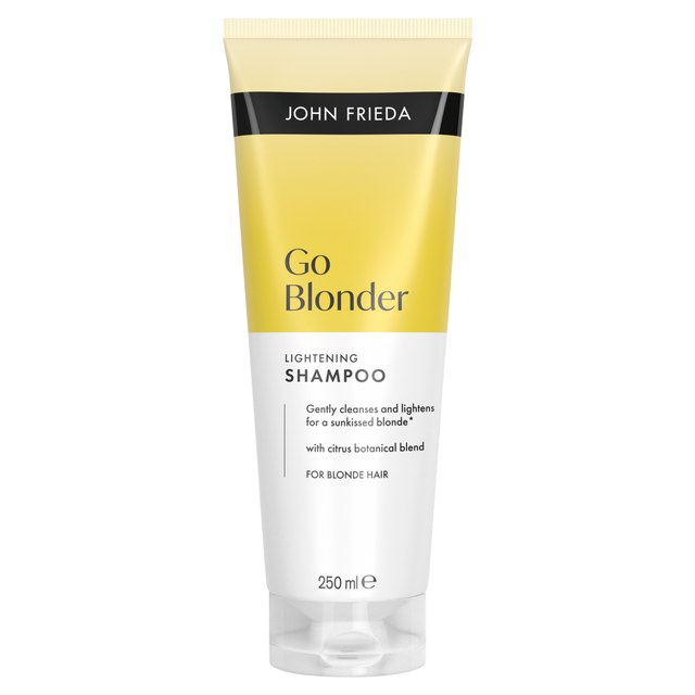 John Frieda Go Blonder Controlled Lightening Shampoo for Gradual Highlighting, 250ml Bottle for Lighter Hair