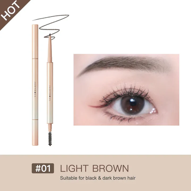 Judydoll Eyebrow Pencil - Ultra-Slim Triangular-Shaped Brow Definer in Shade 01 Ash Brown for Natural, Waterproof Makeup