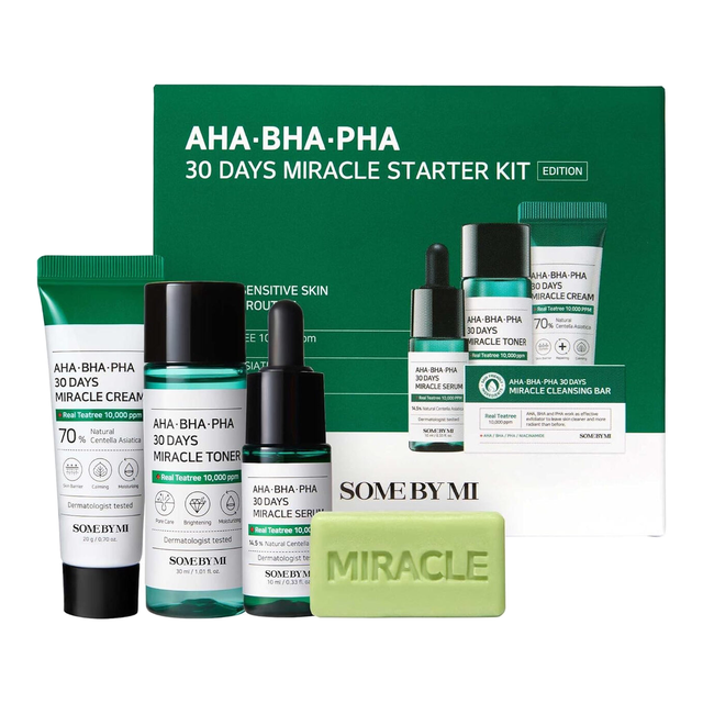 Some By Mi AHA BHA PHA 30 Days Miracle Starter Kit – Exfoliating Face Care Set for Smooth & Clear Skin