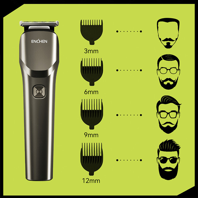ENCHEN Beardo 2 Electric Hair Trimmer for men, Type-C Rechargeable Cordless Grooming Tool with Metal Body