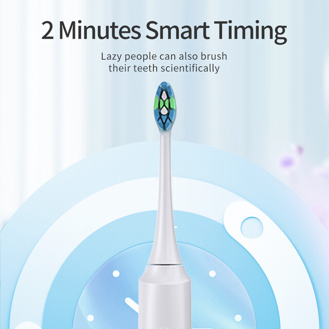 Rushi Electric Toothbrush - R-C32 Model with Copper-Free Brush Head for Effective Plaque Removal, White - Personal Care Dental Appliance
