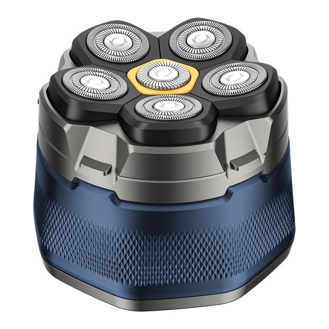 Sparoma Electric Razor for Bald Men: 6 Magnetic Floating Heads, IPX6 Waterproof, LED Display & 150 Min Battery - FK-8750 Blue