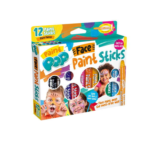 Paint Pop Face Paint 12 Pack | Professional Quality, Vivid Colors, Non-Toxic Makeup Kit for All Skin Types