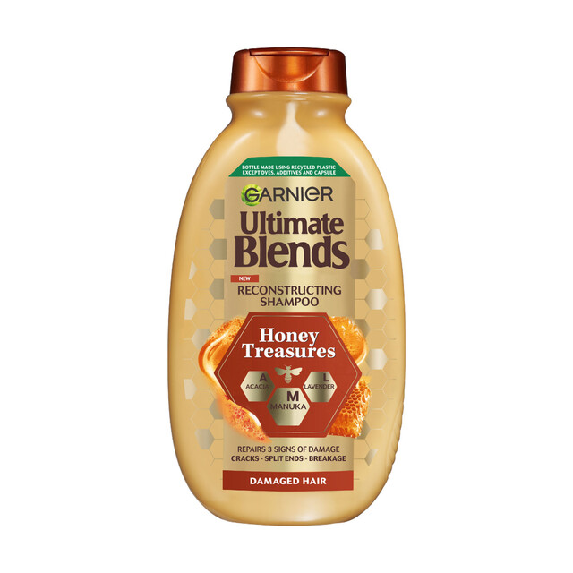 Garnier Ultimate Blends Honey Treasures Shampoo for Dry & Damaged Hair - 400ml Nourishing Care with Royal Jelly