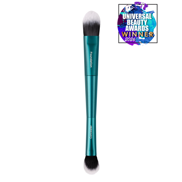 Truyu Beauty Makeup Brush: Complexion Duo Brush for a Flawless Foundation and Concealer Application Every Time