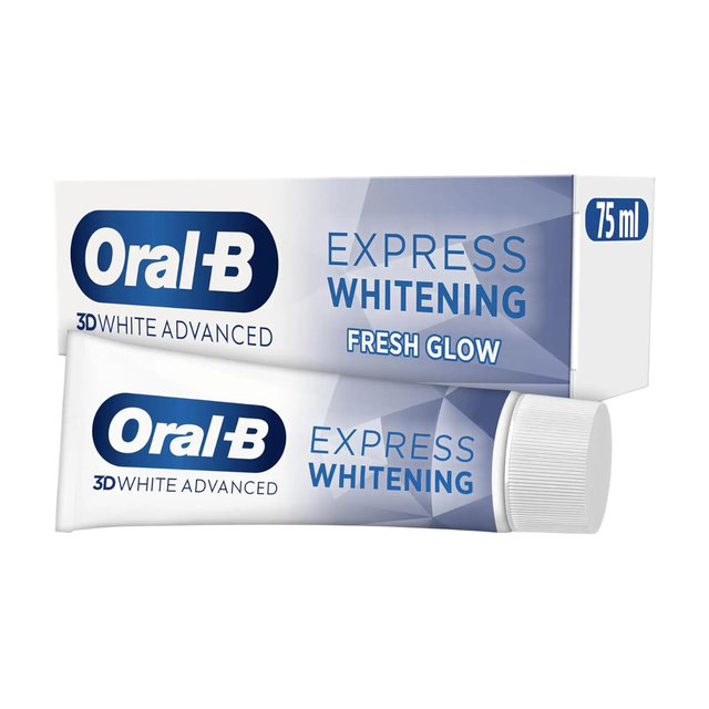 Oral-B 3D White Advanced Express Whitening Fresh Glow Toothpaste 75ml for a Bright, White Smile in Personal Care