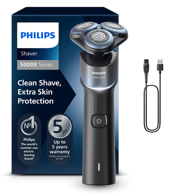 Philips Series 5000X Wet & Dry Electric Shaver for men w/ 360-D Flex Heads, 50-Min Run-Time & Fully Washable Design - X5006/00