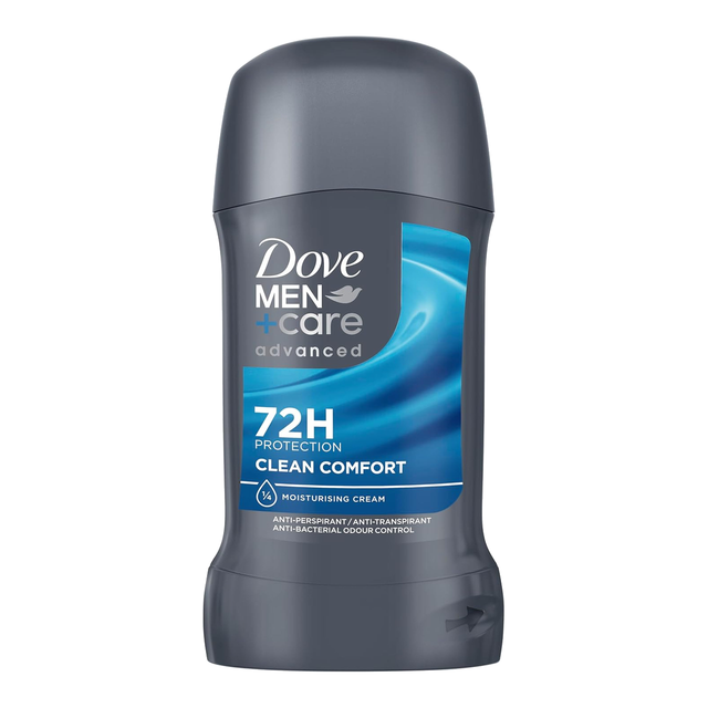 Dove Men+Care Advanced Anti-Perspirant Deodorant Stick in Clean Comfort, 50ml for 48-Hour Protection