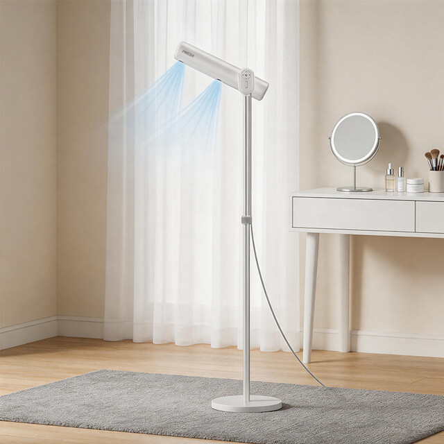 PINSSLE Hair Dryer: A1D Negative Ion Hands-Free Stand with Wireless Remote for Fast Drying & Smooth Hair