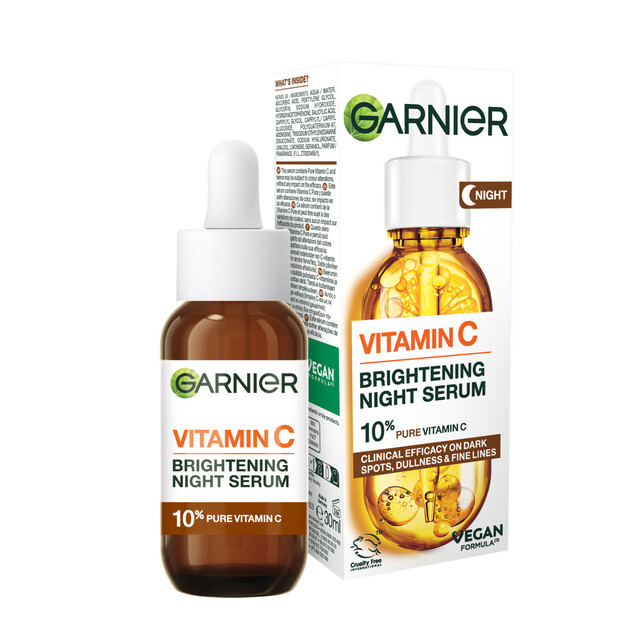 Garnier Vitamin C Anti Dark Spot Night Serum for Brightening - 30ml Dark Spot Corrector & Even Tone Face Serum