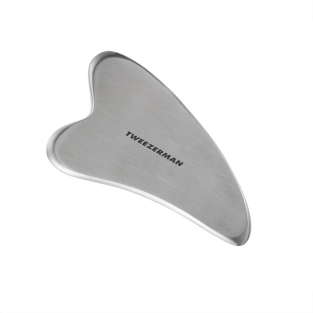 Tweezerman Gua Sha Facial Tool - Rose Quartz Facial Massager for Sculpting, Anti-Aging, and Lymphatic Drainage