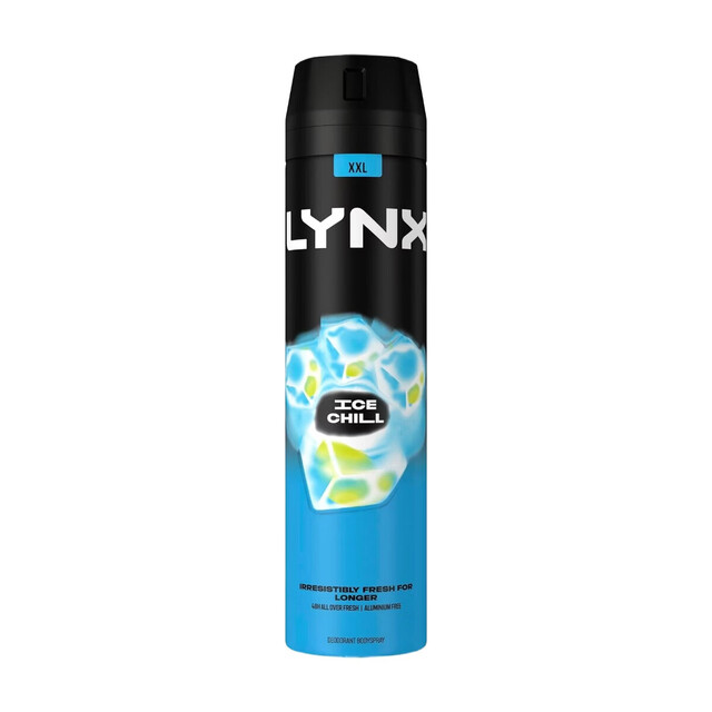 Lynx Deodorants & Antiperspirants Spray – Ice Chill Body Spray for men with Refreshing Mint & Lemon Fragrance, 250ml
