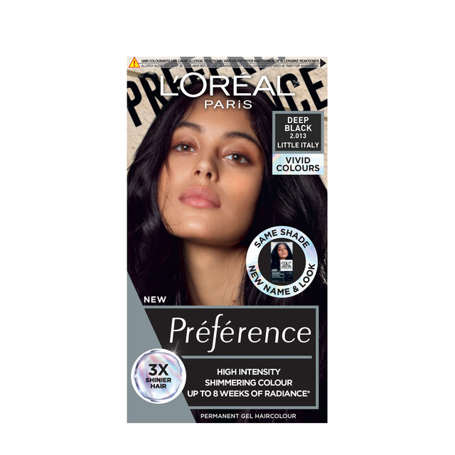 L'Oréal Paris Preference Vivids 2.013 Deep Black Permanent Hair Colour - Long-Lasting High-Intensity Vibrant Shade for Ultimate Vibrancy