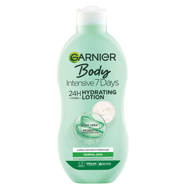 Garnier Intensive 7 Days Aloe Vera Body Lotion & Moisturiser 400ml, Long-Lasting Hydration for Soft, Smooth Skin