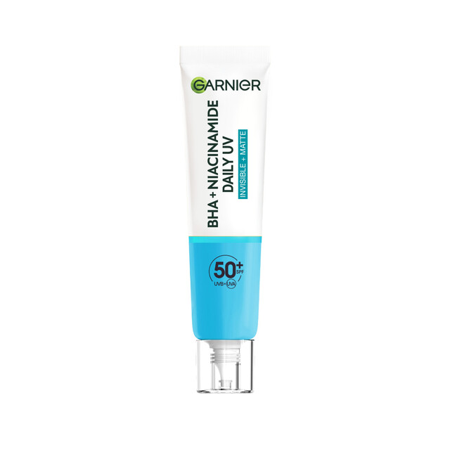 Garnier Sunscreens Daily UV Fluid SPF50 with Niacinamide, BHA & AHA for Anti-Imperfection Skin Care, 40ml