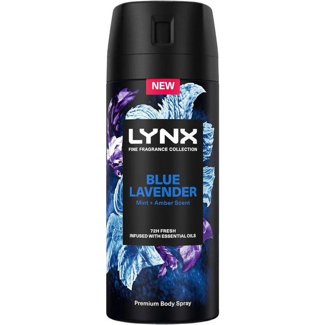 Lynx Deodorant Bodyspray Fine Fragrance Collection Blue Lavender 150ML Premium Long-Lasting Fresh Scent for men