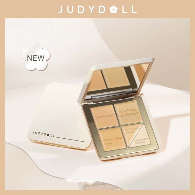 Judydoll Cloudy Soft Concealer Palette - #02 Natural Skin Tone for Flawless Complexion Coverage and Brightening Effect.