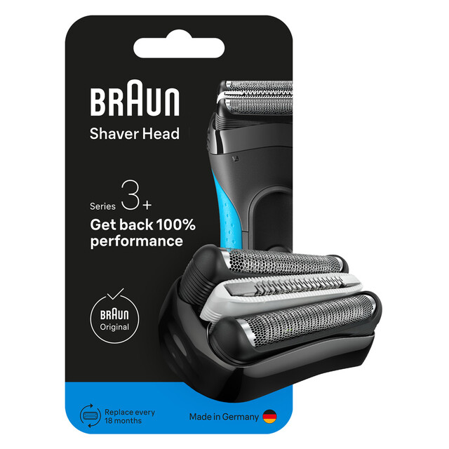BRAUN Series 3+ Replacement Head for Series 3+ and Series 3 ProSkin Shavers | Replacement Electric Shaver Foils and Cutter