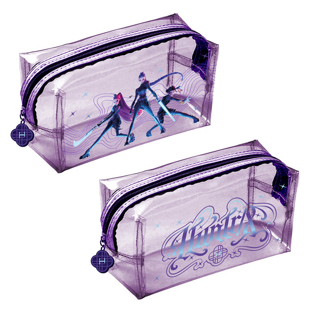 KPOP DEMON HUNTERS Pencil Case - Purple Multi-Use Makeup & Travel Organizer Bag for Stationery Supplies
