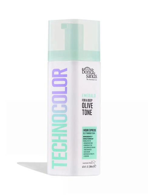 Bondi Sands Technocolor Self Tanning Foam | 1 Hour Express Tan in Emerald for a Vibrant, Natural-Looking Glow - 200ml