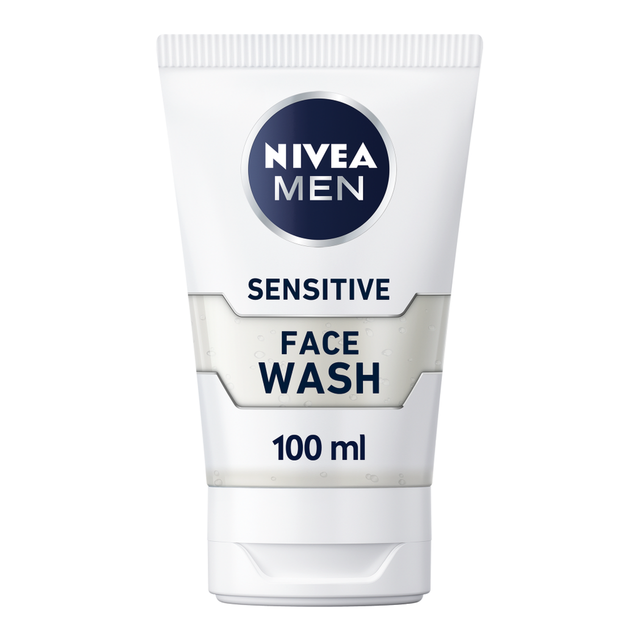 NIVEA MEN Face Care: Sensitive Face Wash | Gentle Anti-Irritation Cleansing for men with Sensitive Skin, 100ml Bottle