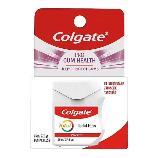 Colgate Total Pro Gum Health Interdental Floss - 25m of Dental Floss for Advanced Cleaning Between Teeth and Gums