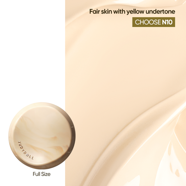 Judydoll Long-Lasting Cushion Cream Foundation - N10, Buildable Matte Coverage For A Flawless Complexion All Day