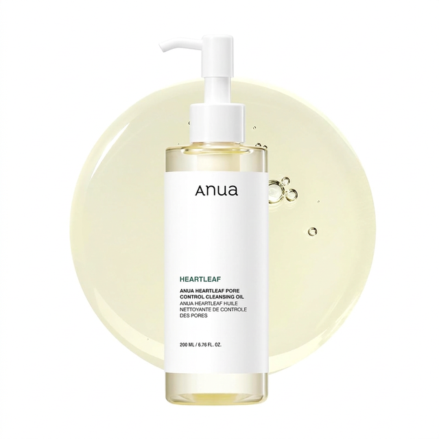 Anua Heartleaf Pore Control Cleansing Oil - 200ml Gentle Deep Face Cleanser for Makeup Removal & Blackheads