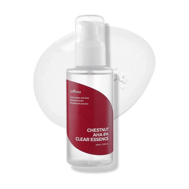 Isntree Chestnut AHA 8% Clear Essence: Gentle Exfoliating Facial Treatment for Smoother, Brighter Skin - 100ml