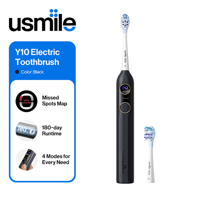 usmile Electric Toothbrush for Personalized Dental Care, Smart Screen Sonic Timer Pressure Control, 4 Modes, 180-Day Battery