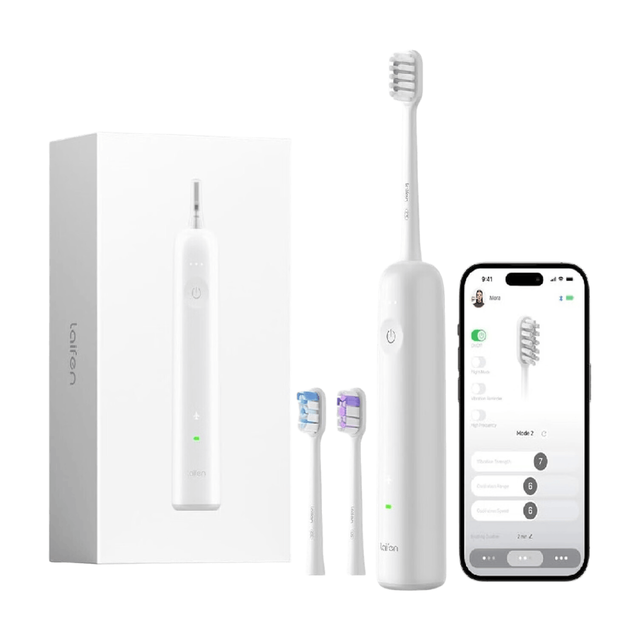 Laifen Wave Electric Toothbrush for Adults - Oscillating & Sonic Vibration Travel Powered with 3 Brush Heads & Magnetic Charger