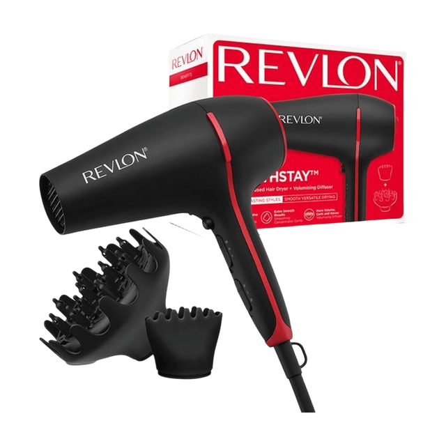 Revlon Hair Dryer with Coconut Oil-Infused Grill & Ionic Technology, 3 Heat & 2 Speed Settings for Smooth, Fast Drying