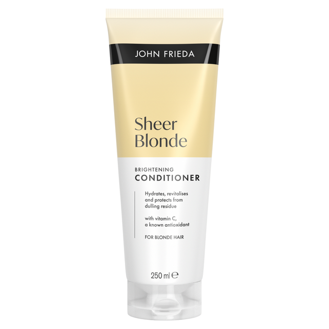 John Frieda Sheer Blonde Brightening Conditioner for Blonde Hair 250ml - Tones & Enhances Lightened Hair