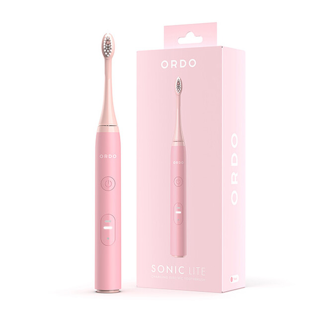 Ordo Electric Toothbrush Sonic Lite for Adults – 35,000 Pulses/Min, Smart Timer, Waterproof, USB‑C, 5‑Week Battery, Petal Color