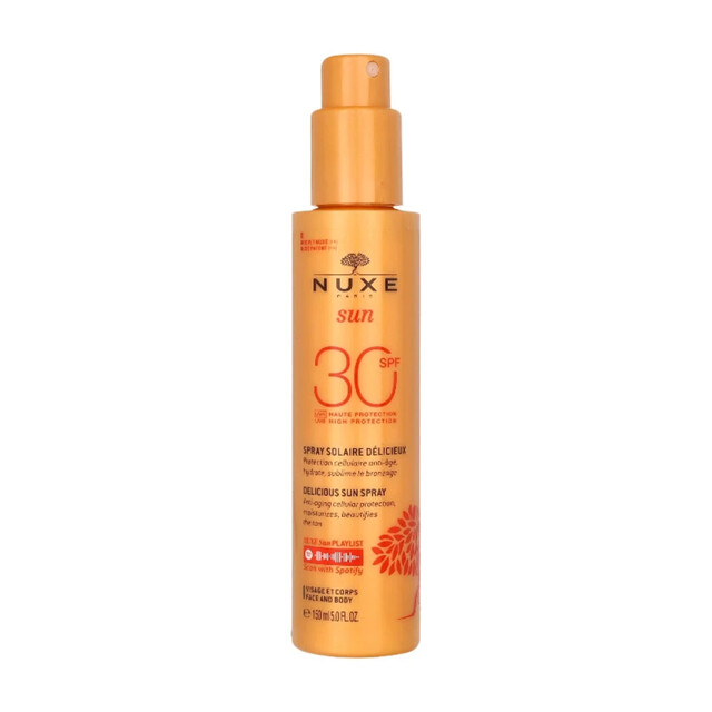 Nuxe Sun Spray SPF30 Sunscreen for Face and Body, Broad-Spectrum UVA/UVB Protection, Hydrating 150ml Formula