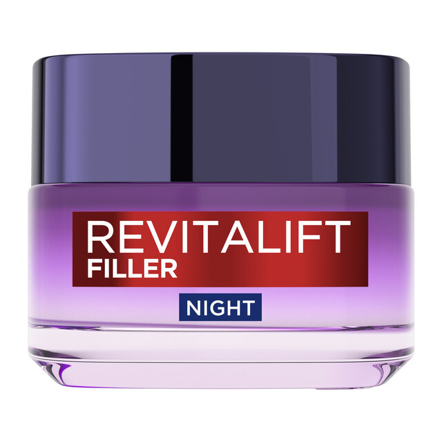 L'Oréal Paris Revitalift Filler Night Cream: Anti-Aging Replumping Moisturizer for Wrinkles & Firmer Skin 50ml
