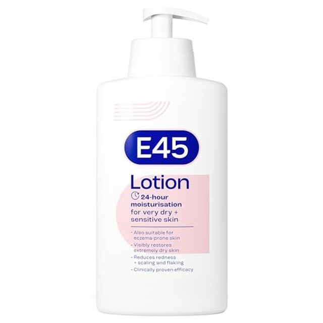 E45 Moisturising Lotion 250ml for Dry Skin - Intensely Hydrating Body & Face Cream for All-Day Comfort