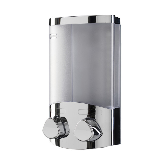 Croydex Chrome Wall Mounted Soap Dispenser Duo | Bathroom Storage & Organisation for Liquid Hand Soap