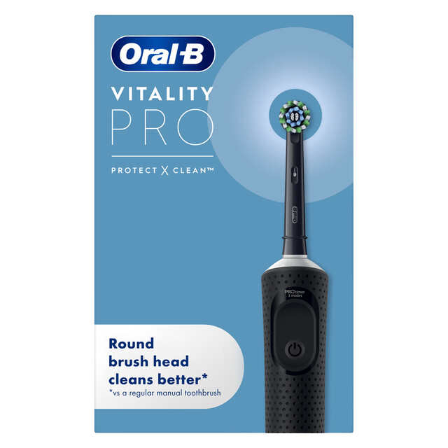 Oral-B Vitality Pro Electric Toothbrush - 3 Cleaning Modes, Built-in Timer for a Dentist Clean Feel, Round Brush Head, Black