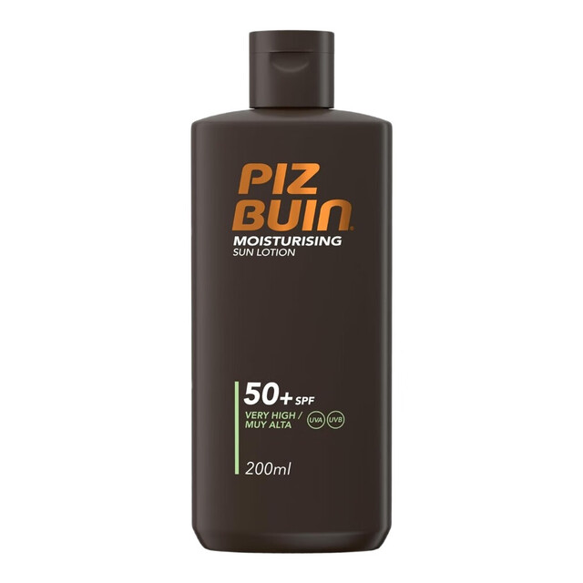 Piz Buin Sun Care SPF50+ Moisturising Sun Lotion Sun Cream, 200ml for Intense Hydration & Protection
