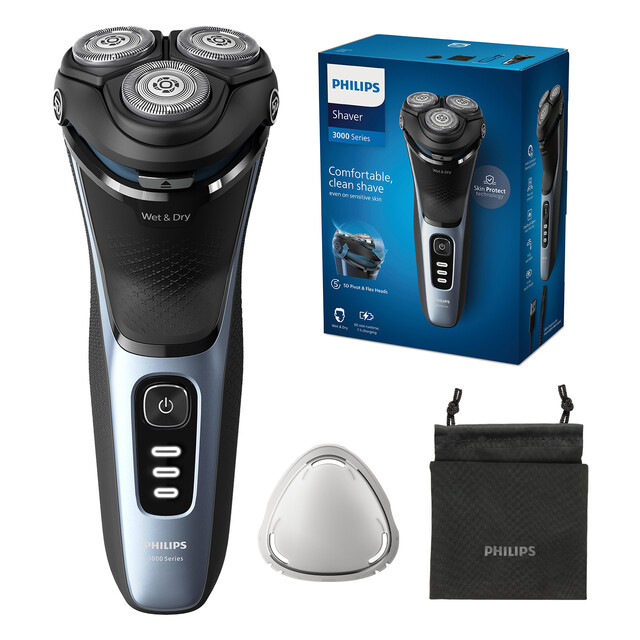 Philips 3000 Series Wet & Dry Electric Shaver for men with 5D Pivot Flex Heads, Pop-Up Trimmer & Anti-Corrosion