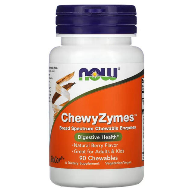 NOW Foods Digestive Enzymes ChewyZymes Chewable - 90 Count for Digestive Health Support & Gut Wellness