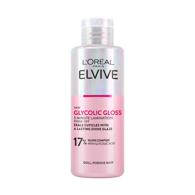L'Oréal Paris Hair Treatment: Elvive Glycolic Gloss 5 Minute Lamination Treatment for Dull Hair to Add Shine 200ml