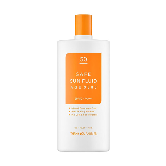 Thank You Farmer Sunscreen: Safe Sun Fluid SPF 50+ PA+++ Age 0880 100ml Ultra Lightweight Daily Protection
